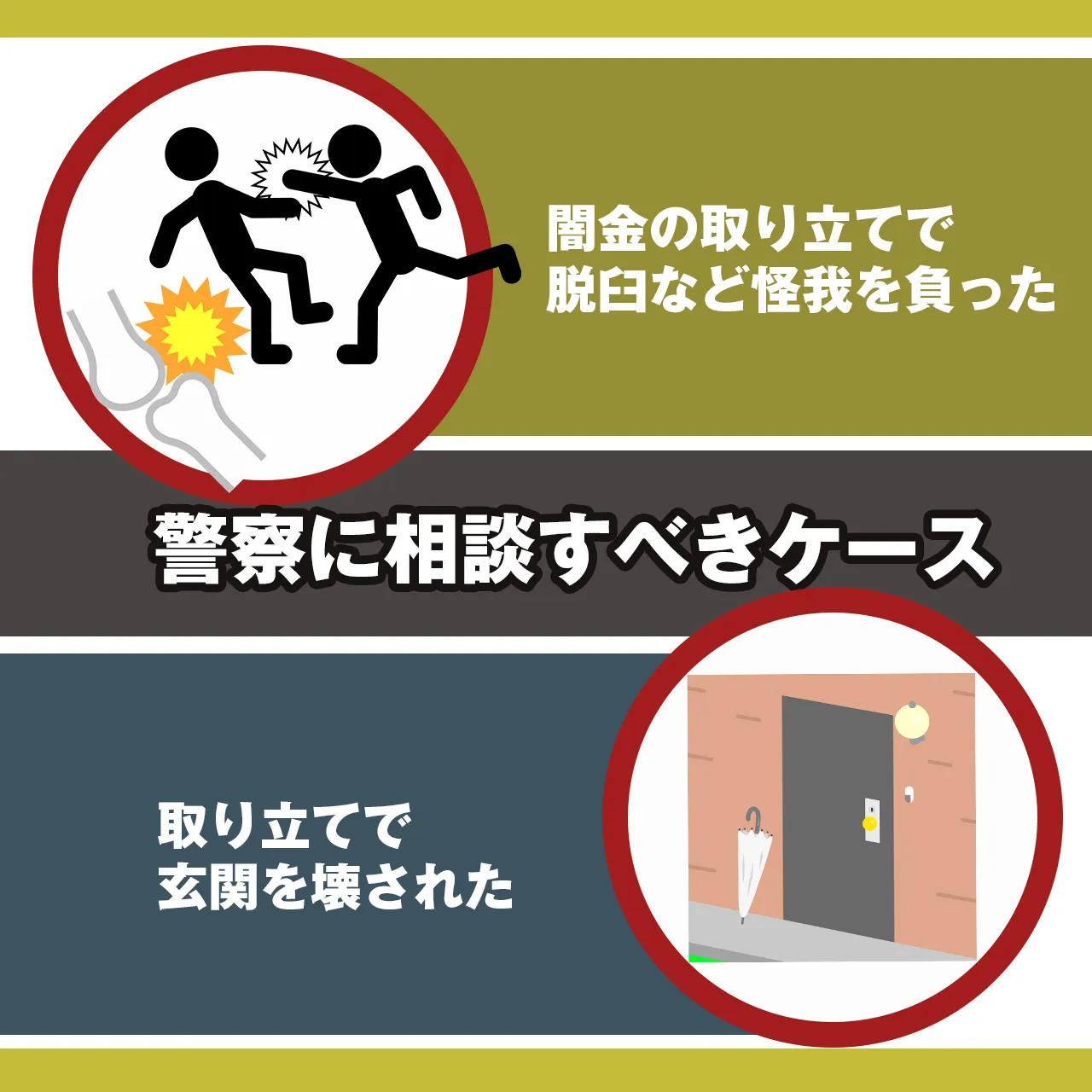 怪我や器物破損があった方