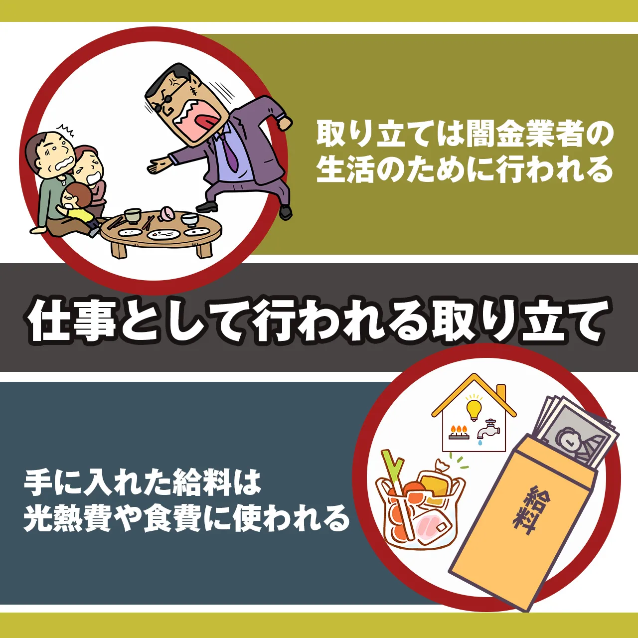 闇金業者は仕事で取り立てている