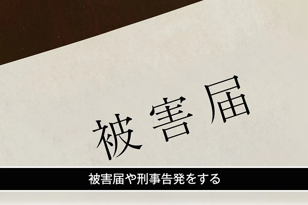 被害届や刑事告発をする