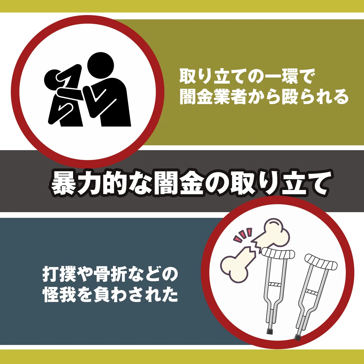 取り立てケース①：殴る・蹴るの暴行